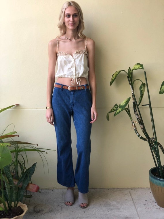 Vintage Wrangler Jeans / 1970's 1980's Low Rise Je