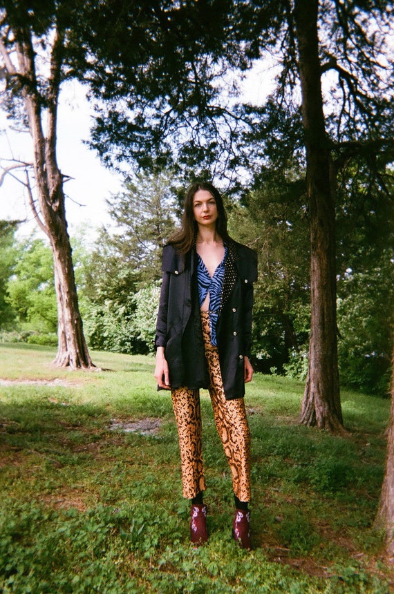 Vintage Studded Satin Blazer / 80's 90's Oversized