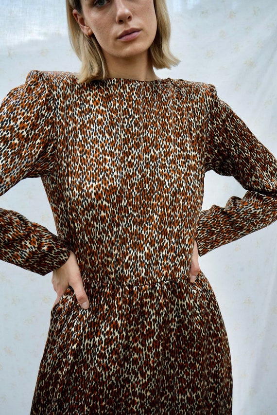 Saint laurent top leopard print dress