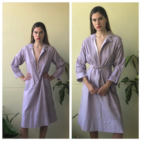 Antique Chore Dress / 1910's Cotton Workwear Tunic