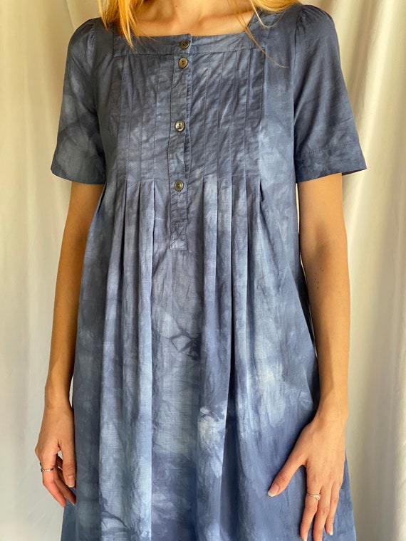 Vintage Laura Ashley Dress / Indigo Dyed Ghost Ch… - image 6