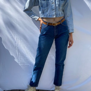 1990's Denim Jacket / Bleached Out Denim / Varsity Jacket / Cropped jean Jacket With Lace / Acid Wash Jean Jacket image 7