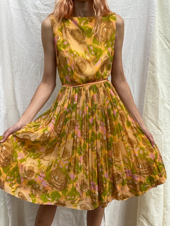 1960s Silk Dress / Vintage Sixties Cocktail Dress… - image 3