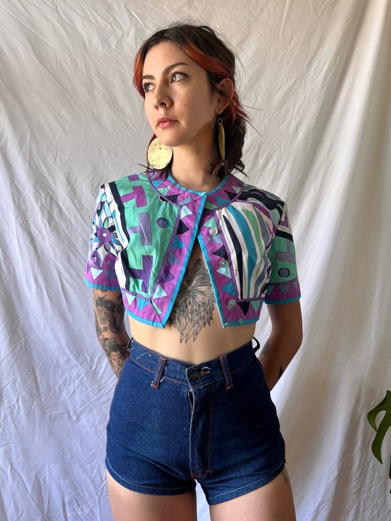 1960's Emilio Pucci Blouse / 60's Crop Top / Sixt… - image 9