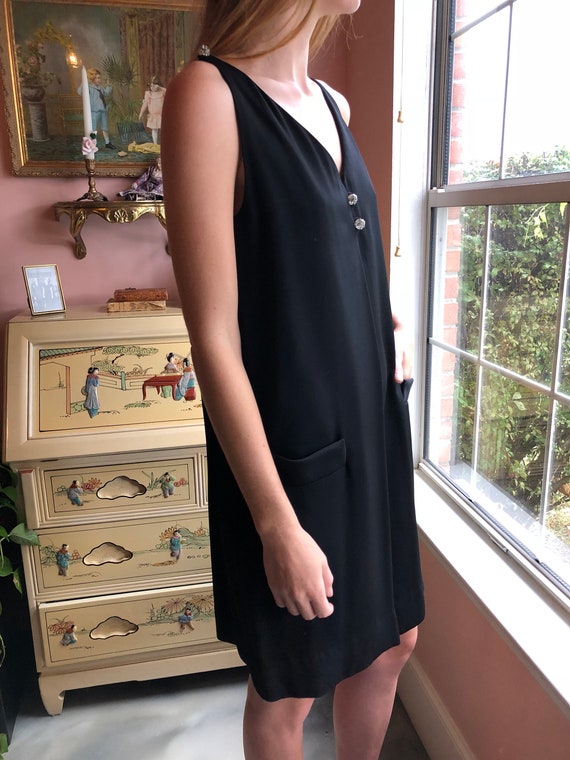 Vintage Mini Dress / Sixties Black Mini Dress / N… - image 4