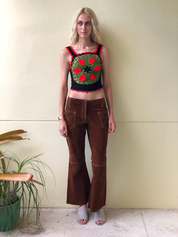1970's Leather Pants / Seventies Brown Leather Jea