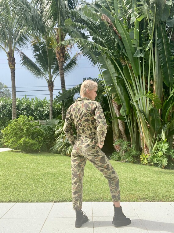 Vintage Flight Suit / Camouflage Jumpsuit / Huntin
