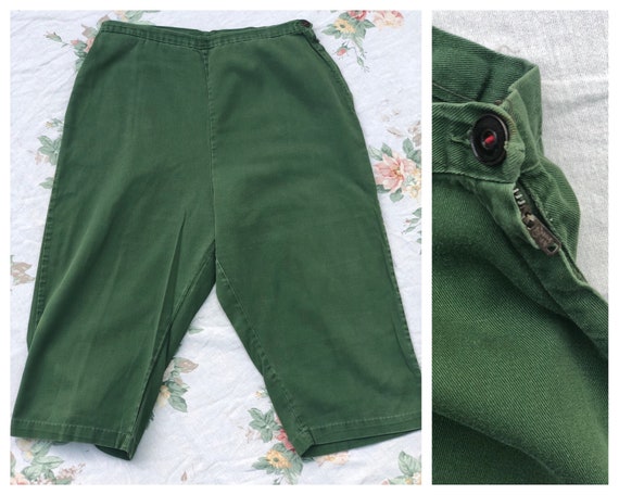 1950's Cigarette Pants / Fifties Slacks / 28" Wais