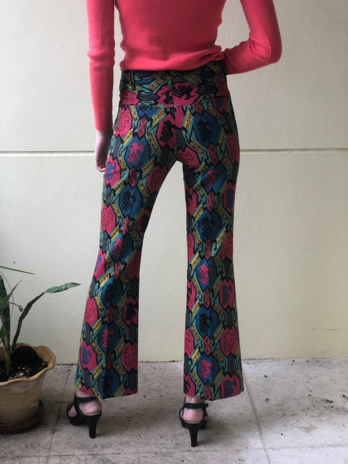 1960's Printed Pants / Gender Neutral Printed Party Pants | Etsy