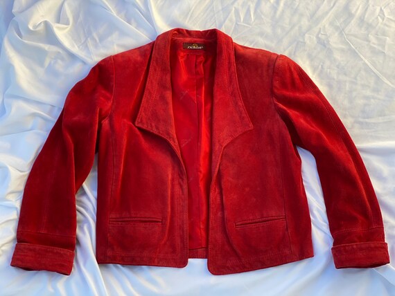 Vintage Suede Jacket / 1970's Brick Red Suede Leat