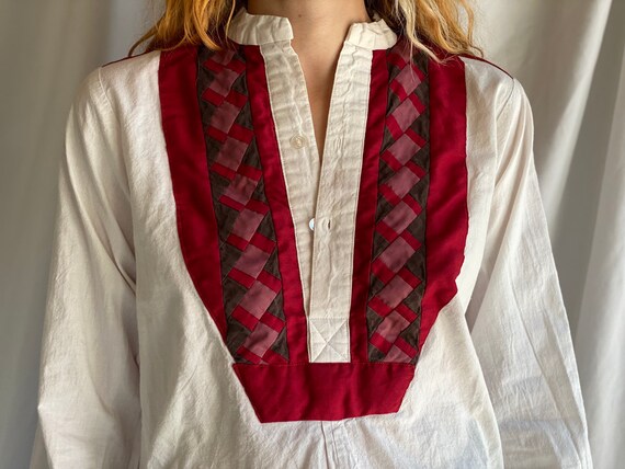 Vintage Quilt Blouse / Cotton Festival Blouse / R… - image 4