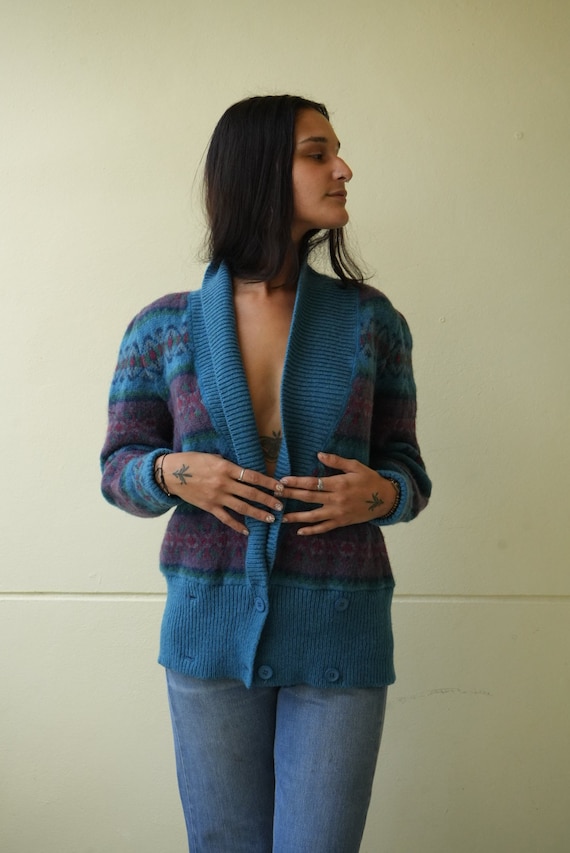 Oversized Wool Cardigan / Laura Ashley Knit Sweat… - image 5