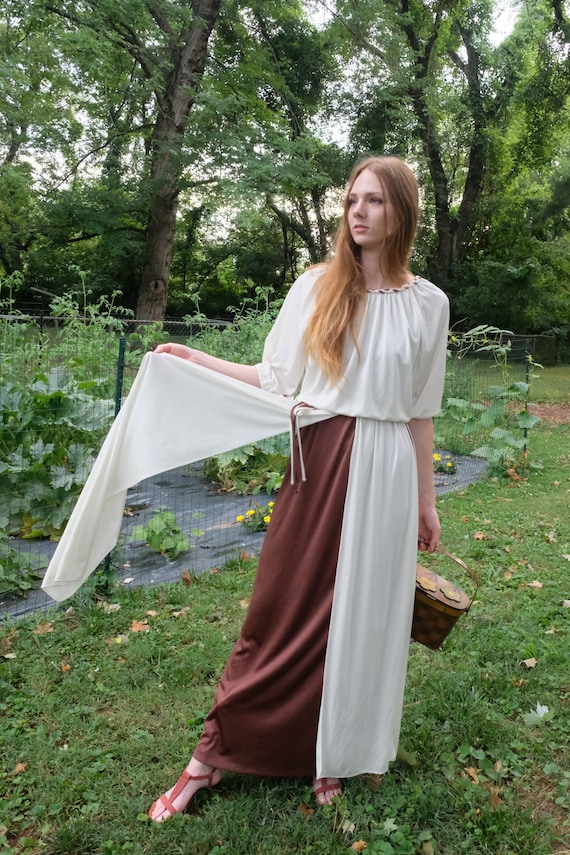 1970s Maxi Dress / Haute Hippie Evening Gown with