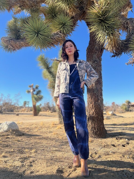 1970s Blue Cotton Jumpsuit / Bibbed Overall Jumps… - image 7