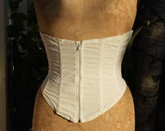 Vintage Norma Kamali Waist Cincher Belt / Vintage Girdle / White Garter Belt / Vintage Shapewear