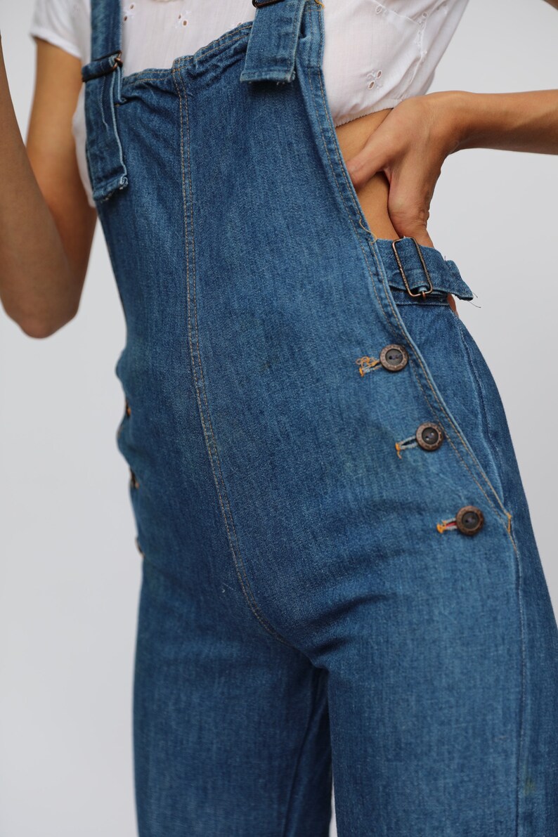 Vintage Denim Overalls / 70s Jean Jumpsuit / Denim Onesie / Etsy