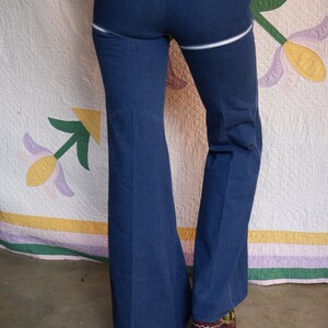 Vintage 70's Denim Jeans / Frederick's of Hollywood Zip-Off / Convertible / Medium Wash / Elephant Bell Bottoms / Seventies Denim Jeans image 10