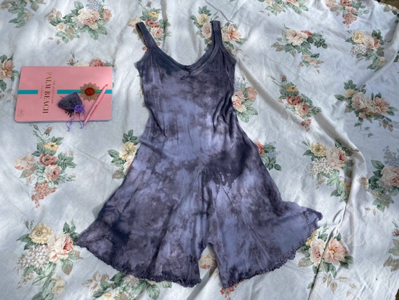 Tie Dye Romper / 1920s 30s Undergarment / Vintage