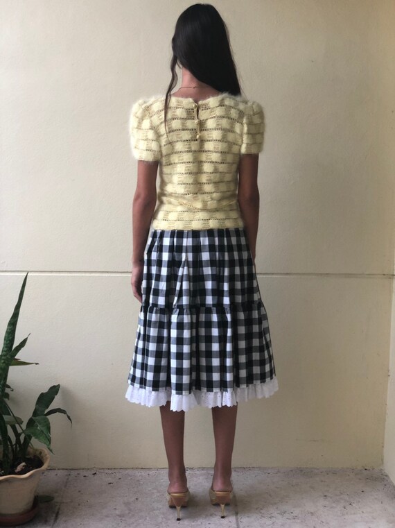 12197 Black Check Midi Skirt main image 0