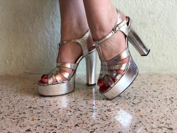 70s Silver Platforms / Disco Era Studio 54 Dancing