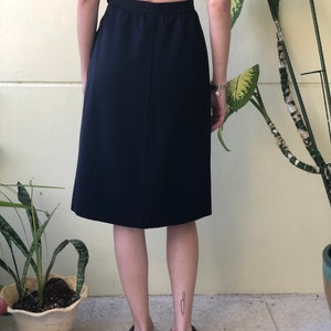 YSL Rive Gauche Skirt / Midnight Blue Ribbed Skirt / Vintage Midi Skirt Avant Garde / Yves Saint Laurent / Winter Midi Skirt / Pocket Skirt image 7