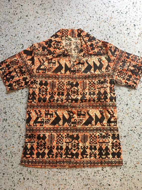 1960's Hawaiian Shirt / Novelty Printed Hawaii Shi