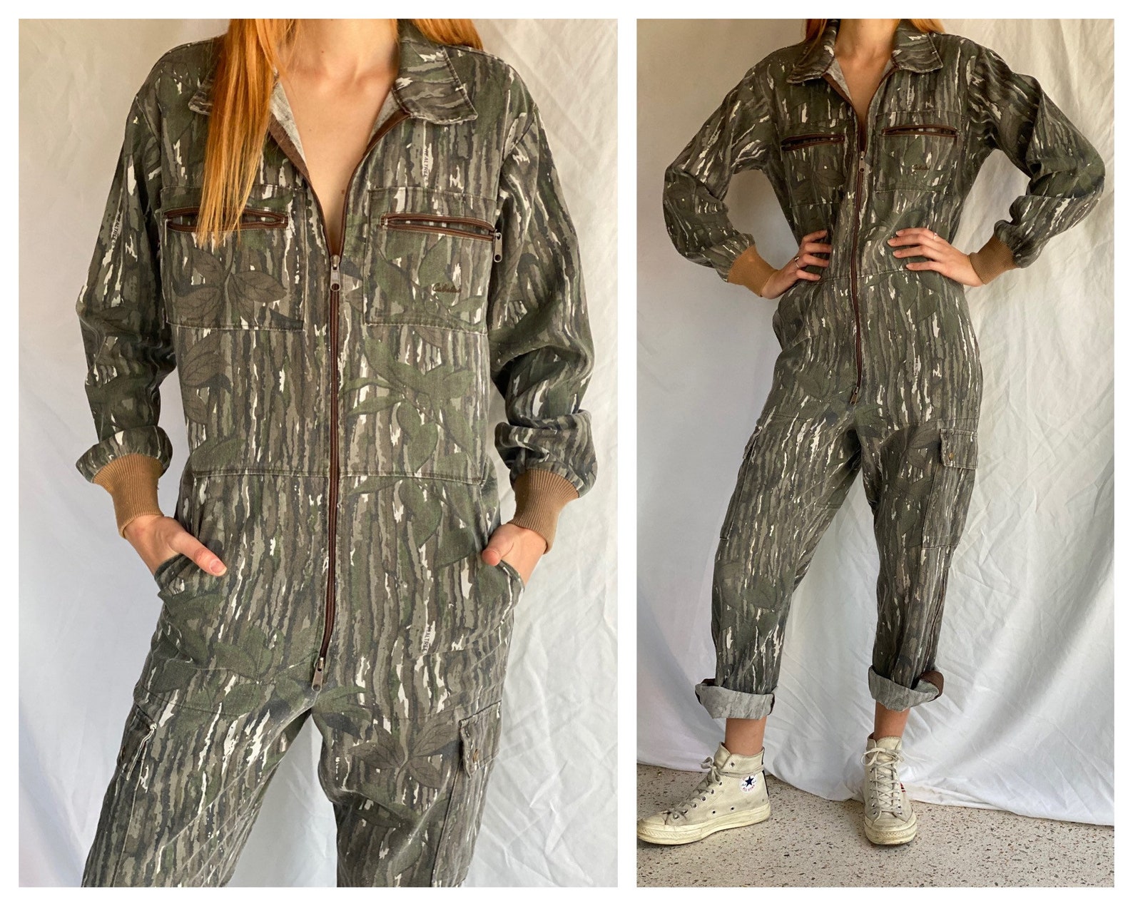 Vintage Camouflage Jumpsuit / Hunting Camo / Hype Jumpsuit / Etsy