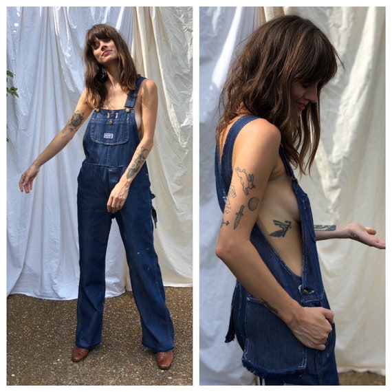 Vintage Overalls / 70's Denim Overalls / Denim Blu