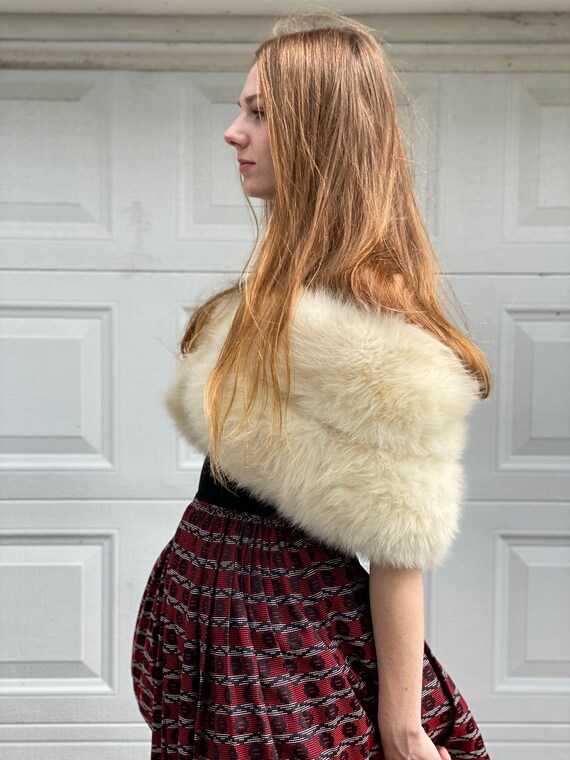 1950s Velvet Dress / Plaid Party Dress / Red & Bl… - image 9