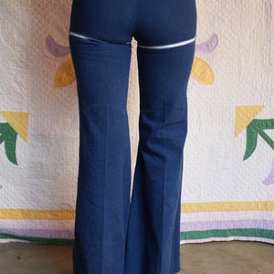 Vintage 70's Denim Jeans / Frederick's of Hollywood Zip-Off / Convertible / Medium Wash / Elephant Bell Bottoms / Seventies Denim Jeans image 8