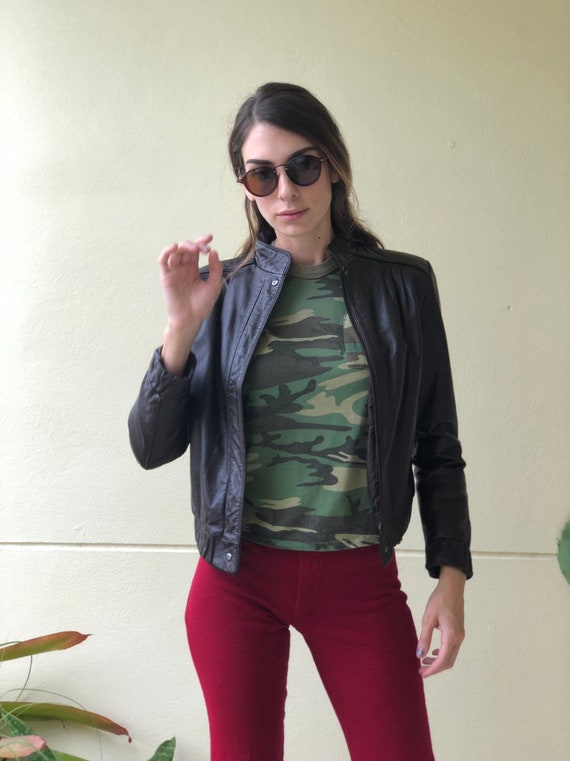 80's Leather Jacket / Cropped Leather Lightweight