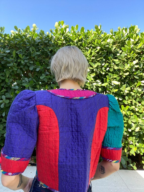 Quilt Crop Jacket / Jeanne March Vintage Quilt To… - image 2