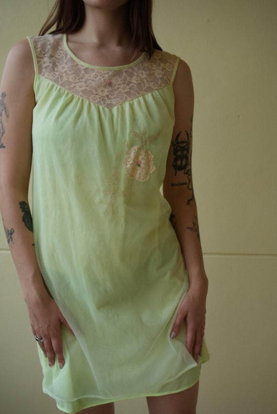Vintage 60's peach babydoll nightgown L main image 1