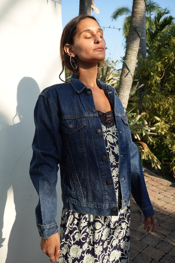 Vintage Levi's Jean Jacket / Eagle Patchwork Appl… - image 7