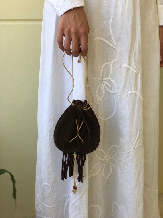 1970's hippie Handbag / Tiny Purse / fringe purse