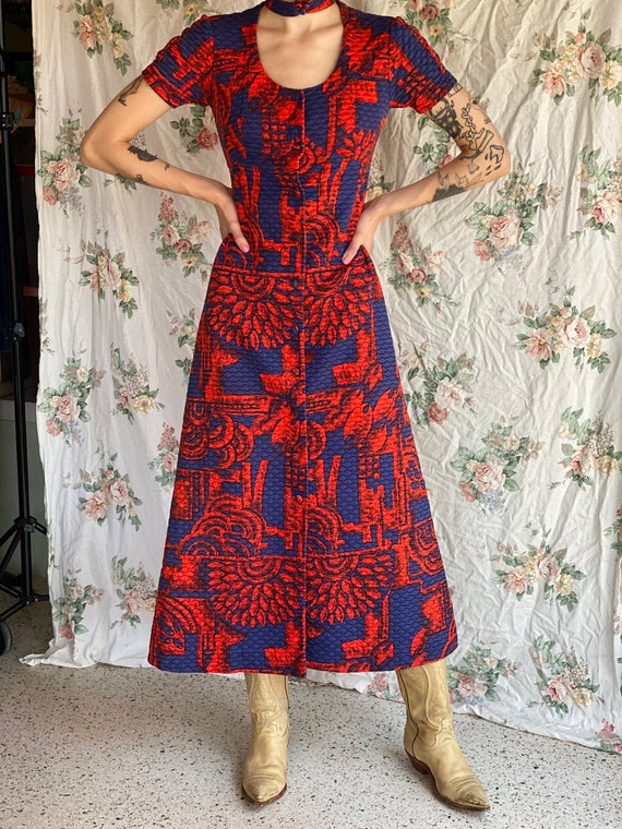 1960's Sexy Dress / Choker Vintage Hawaiian Dress… - image 2