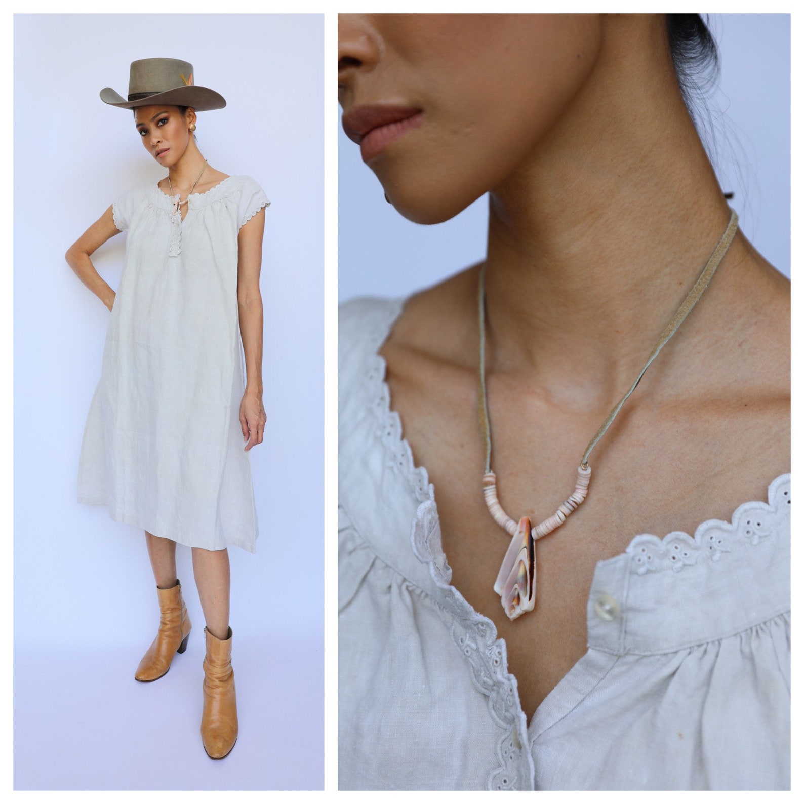 Antique Nightgown / Embroidered RL / Haute Hippie Dress