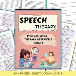 Medical Speech Therapy Reference Chart PDF - SLP Cheat Sheet for Dysphagia - Aphasia Swallowing Exercises - Printable Speech Pathology Guide