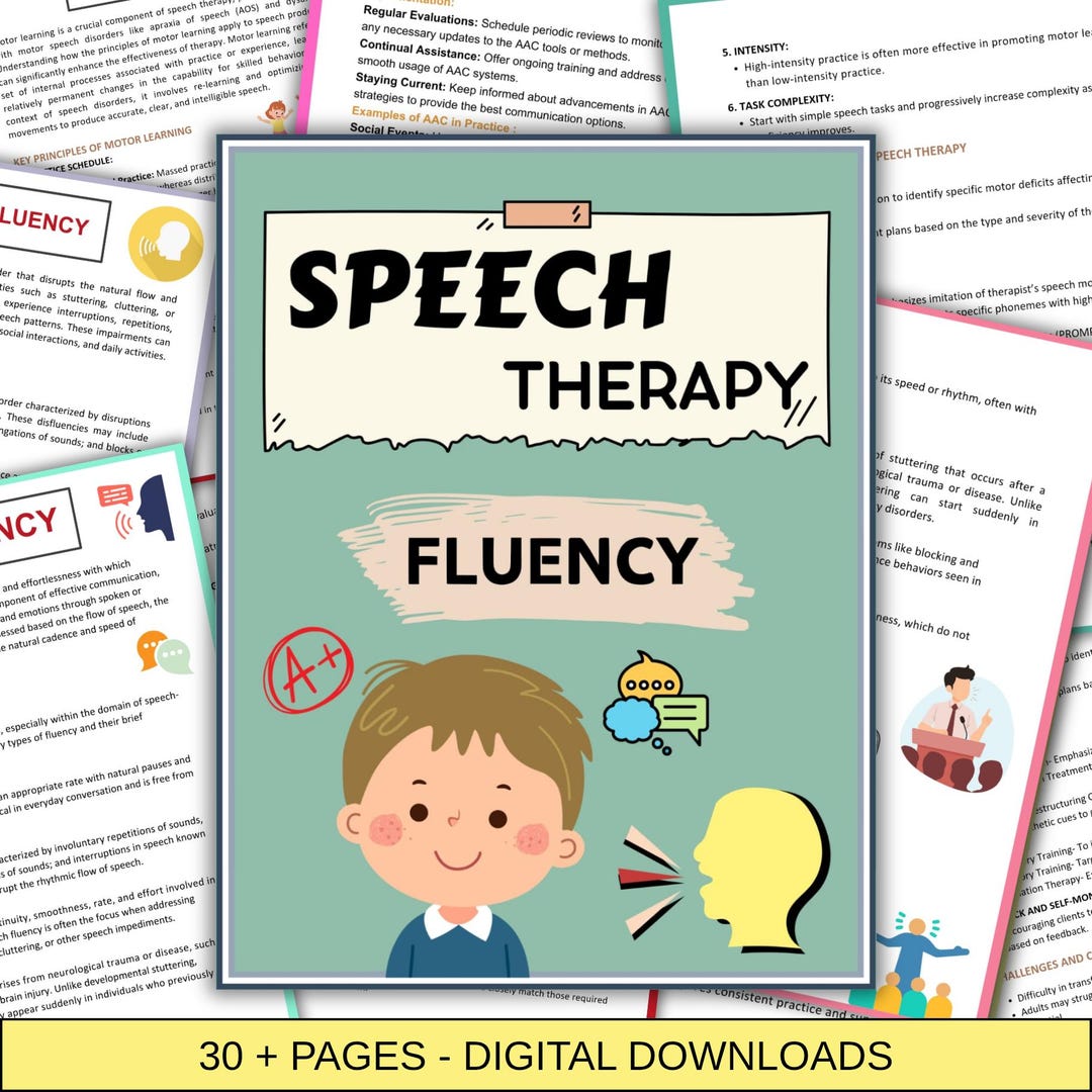 Fluency Speech Therapy Worksheets: Stuttering Activities, SLP Printable ...