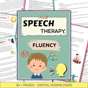 Fluency Speech Therapy Worksheets: Stuttering Activities, SLP Printable Resources (Digital Download)