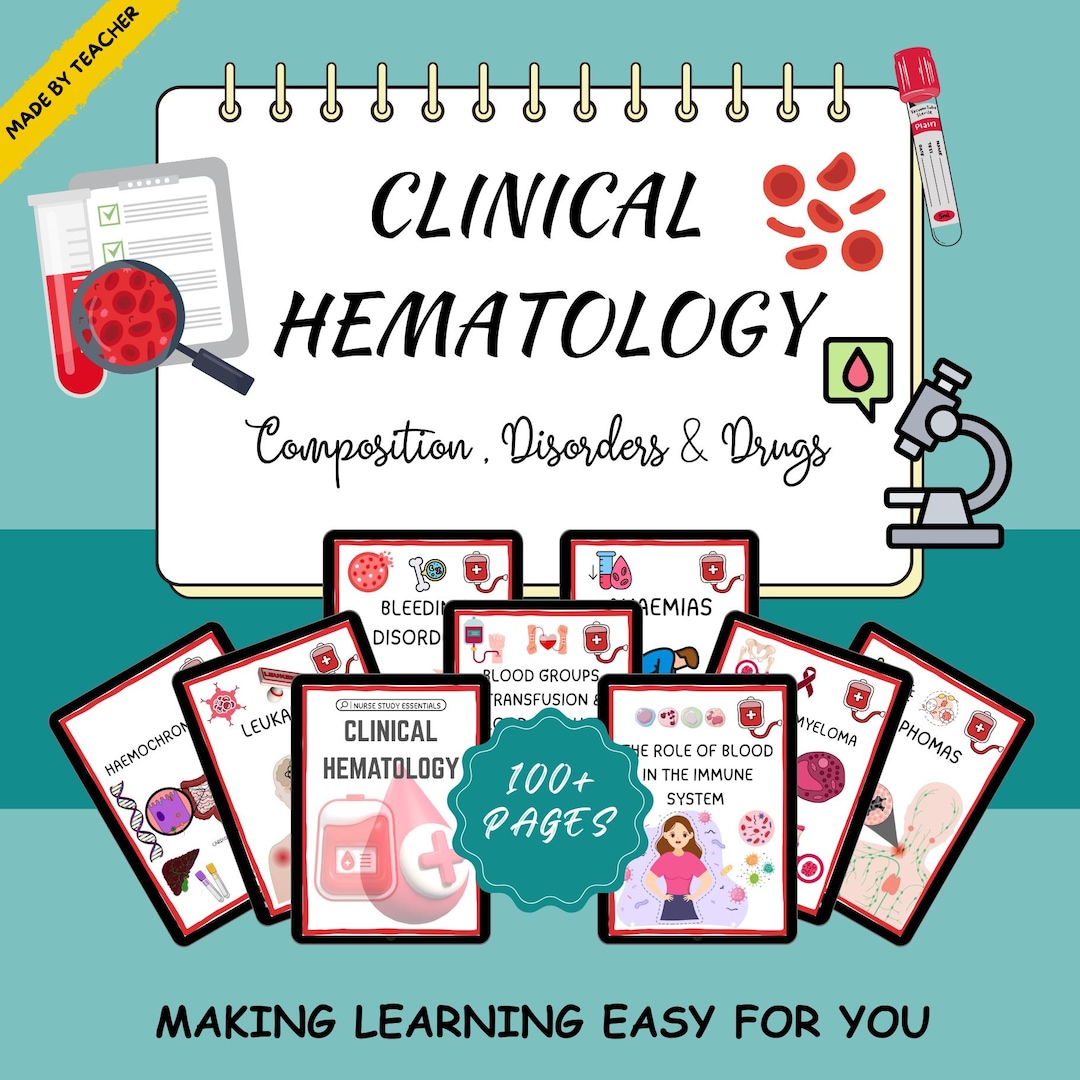 Hematology Nursing Notes, Blood Disorders Study Guide (PDF) - Etsy