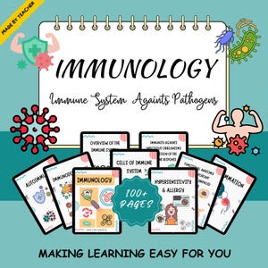 Immunology Nursing Notes, Immune System Biology Notes, Med Surg Study Guide, Nursing Bundle, Nursing Study Guide, Nursing School