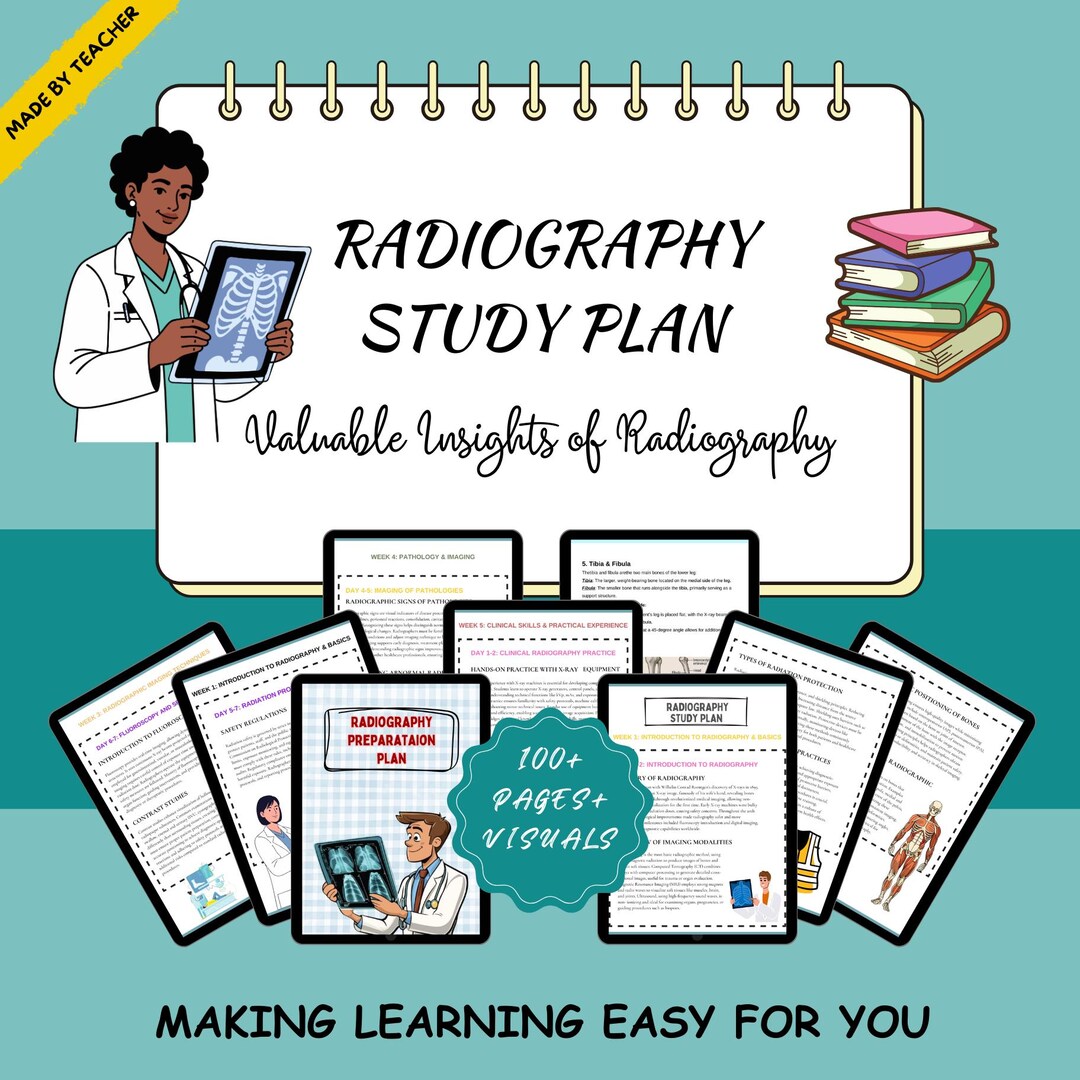 Radiography Study Plan PDF Digital Download for Rad Tech & ARRT Prep - Etsy