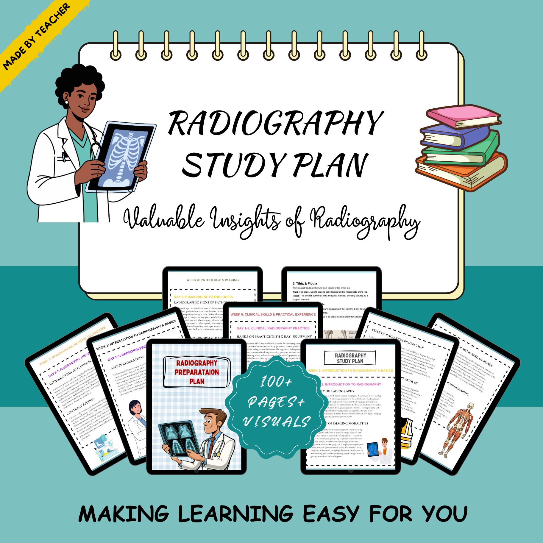 Radiography Study Plan PDF Digital Download for Rad Tech & ARRT Prep - Etsy