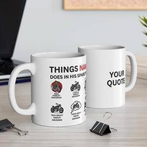 Harley Davidson mug, personalised cup, gifts for co-workers, birthday, harley davidson gift