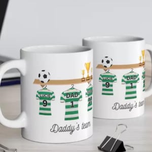 Celtic mug, football mug, personalised Celtic football club mug, fathers days gift, Mother’s Day gift and birthday