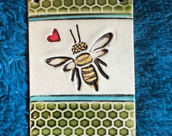 Bee Wall Art,Bee Art,Honeycomb Bee,Bee Love