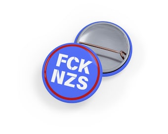 FCK NZS ronde pin, resistbadge, statementpin