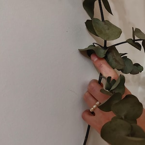 Minimalist Pearl Ring | Natural Freshwater Pearls | Handmade Elastic Ring | Elegant Gift | Custom Size