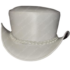 Western Cowboy Hut für Männer & Frauen - Filzhut mit breiter Krempe - Country Rodeo Cowgirl Stil - Weißer Cowboy Zylinder Hut - Handgefertigter geflochtener Band Stil